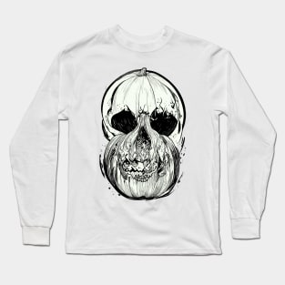 Halloween Pumpkin Skull Long Sleeve T-Shirt